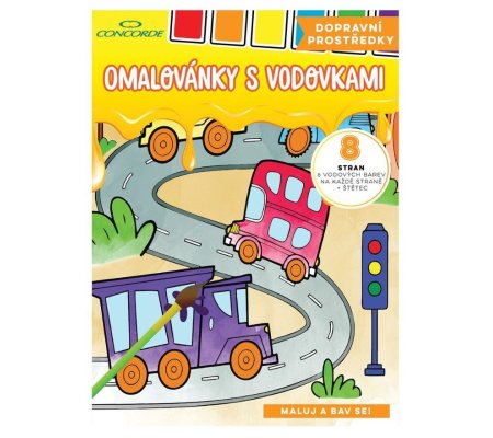 Omalovánky A4 s vodovkami Dopravní prostředky